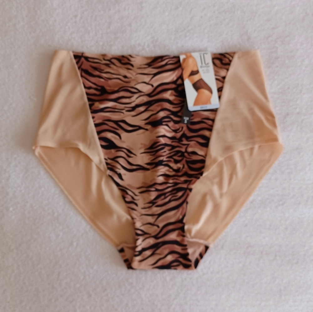 NWT TC EDGE Nylon Tiger Print Brief Sexy Panty, size S